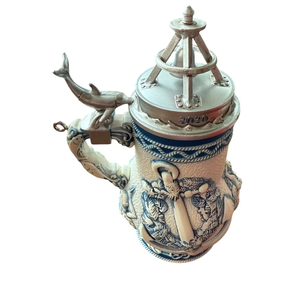 Hallmark Keepsake Christmas Ornament 2020 Beer Stein Ship, Mermaid and Dolphin